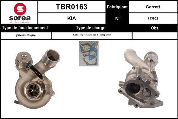 SNRA TBR0163 - Турбина, компрессор autospares.lv