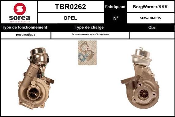 SNRA TBR0262 - Турбина, компрессор autospares.lv