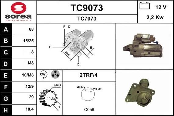 SNRA TC9073 - Стартер autospares.lv