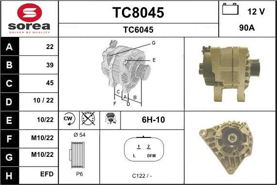 SNRA TC8045 - Генератор autospares.lv