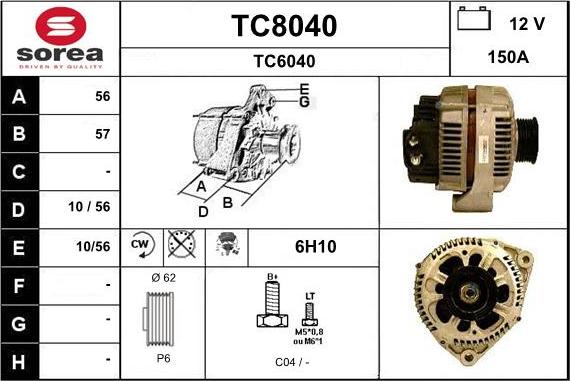 SNRA TC8040 - Генератор autospares.lv