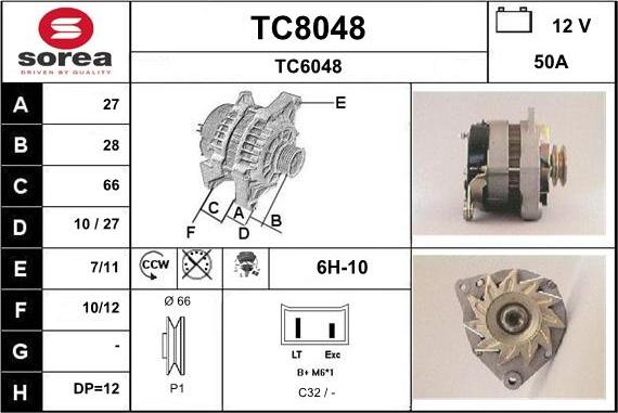 SNRA TC8048 - Генератор autospares.lv