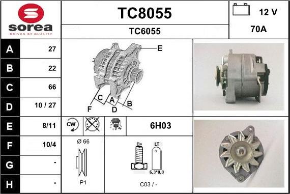 SNRA TC8055 - Генератор autospares.lv