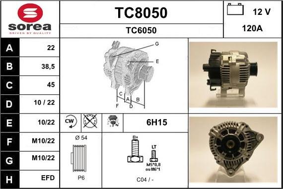 SNRA TC8050 - Генератор autospares.lv