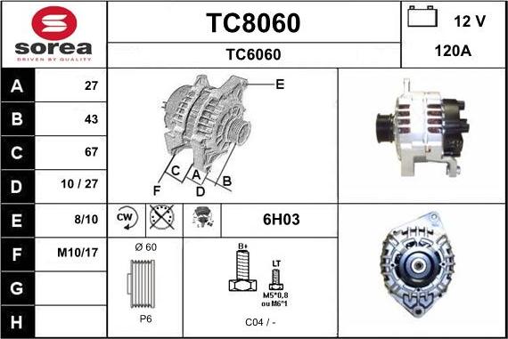 SNRA TC8060 - Генератор autospares.lv