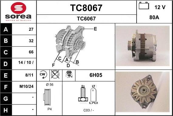 SNRA TC8067 - Генератор autospares.lv