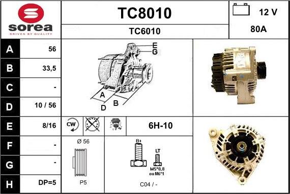 SNRA TC8010 - Генератор autospares.lv