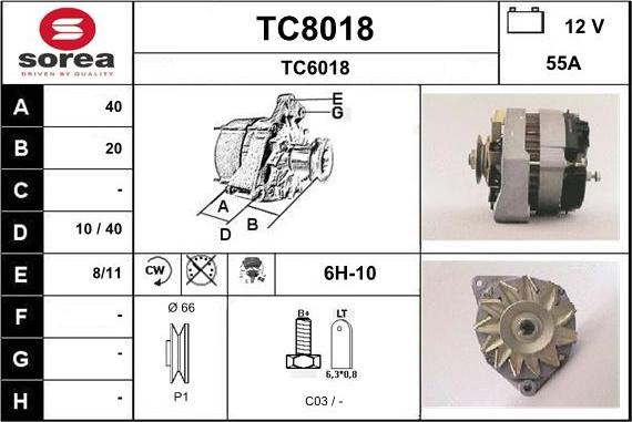 SNRA TC8018 - Генератор autospares.lv