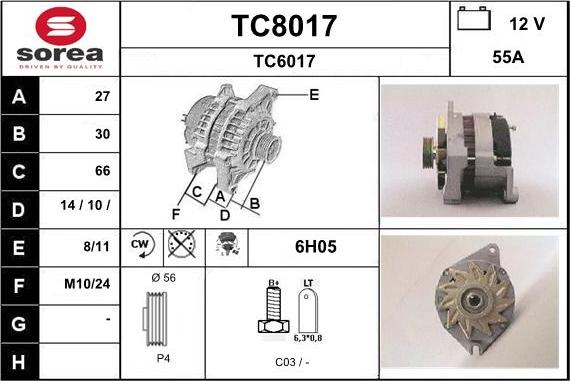 SNRA TC8017 - Генератор autospares.lv