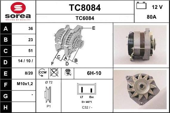 SNRA TC8084 - Генератор autospares.lv