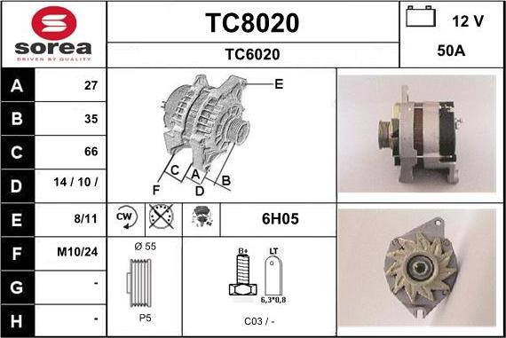 SNRA TC8020 - Генератор autospares.lv