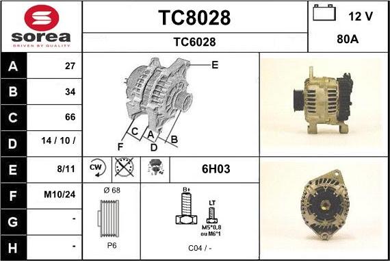 SNRA TC8028 - Генератор autospares.lv