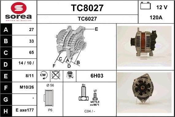 SNRA TC8027 - Генератор autospares.lv