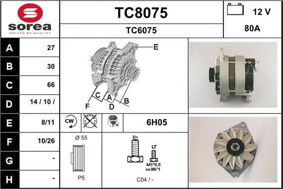 SNRA TC8075 - Генератор autospares.lv