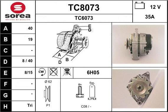 SNRA TC8073 - Генератор autospares.lv