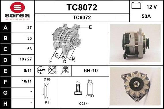 SNRA TC8072 - Генератор autospares.lv