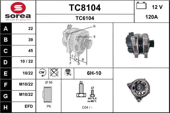 SNRA TC8104 - Генератор autospares.lv