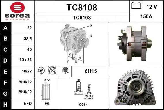 SNRA TC8108 - Генератор autospares.lv