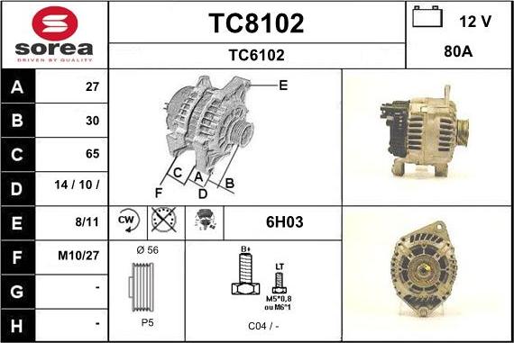 SNRA TC8102 - Генератор autospares.lv