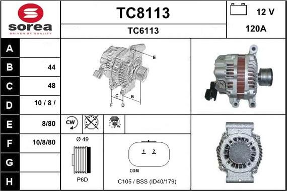 SNRA TC8113 - Генератор autospares.lv