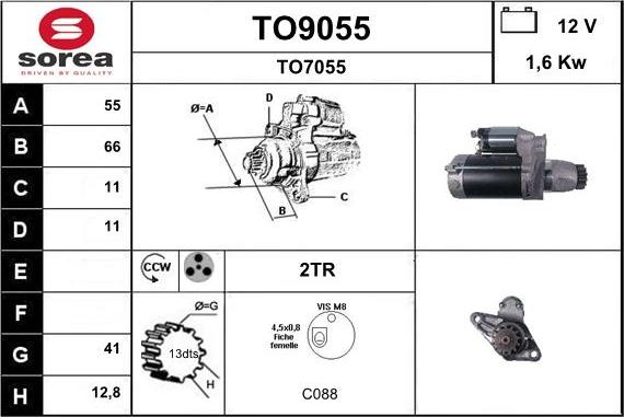 SNRA TO9055 - Стартер autospares.lv