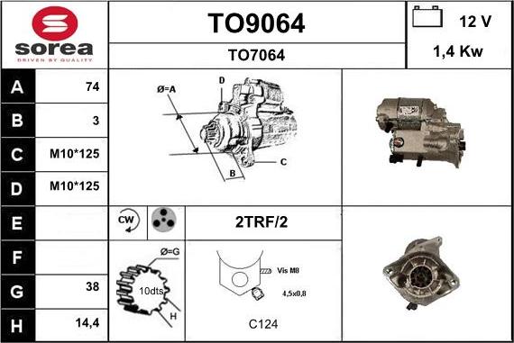 SNRA TO9064 - Стартер autospares.lv