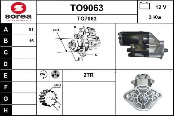 SNRA TO9063 - Стартер autospares.lv