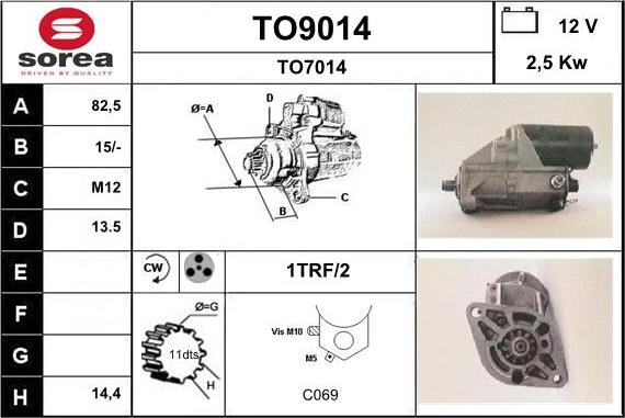 SNRA TO9014 - Стартер autospares.lv