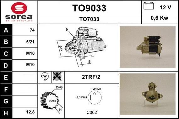 SNRA TO9033 - Стартер autospares.lv