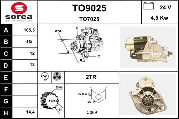 SNRA TO9025 - Стартер autospares.lv