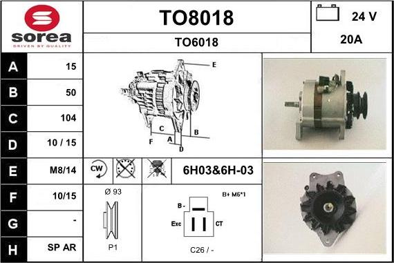 SNRA TO8018 - Генератор autospares.lv