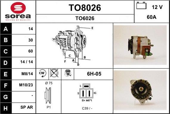 SNRA TO8026 - Генератор autospares.lv