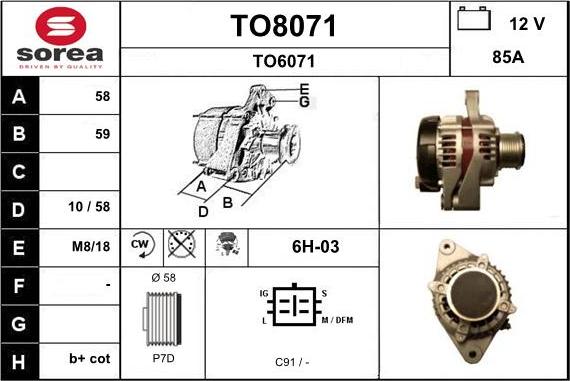 SNRA TO8071 - Генератор autospares.lv