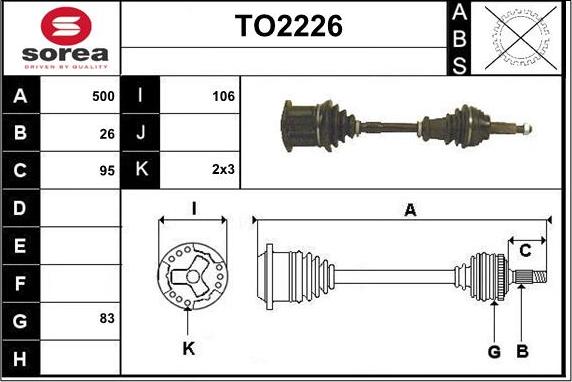 SNRA TO2226 - Приводной вал autospares.lv