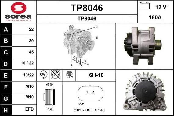 SNRA TP8046 - Генератор autospares.lv