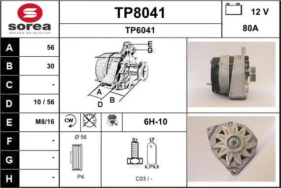 SNRA TP8041 - Генератор autospares.lv