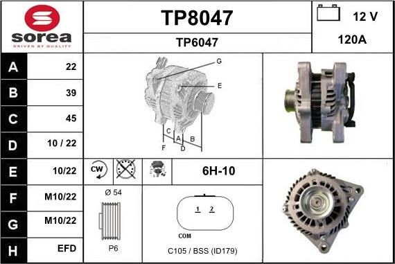 SNRA TP8047 - Генератор autospares.lv
