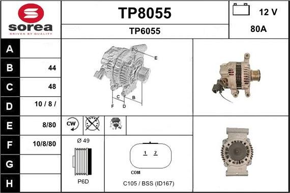 SNRA TP8055 - Генератор autospares.lv