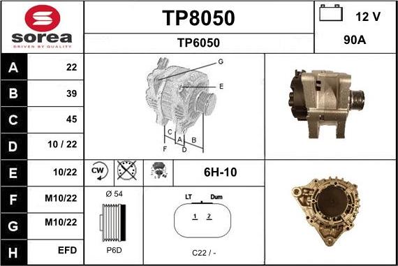 SNRA TP8050 - Генератор autospares.lv