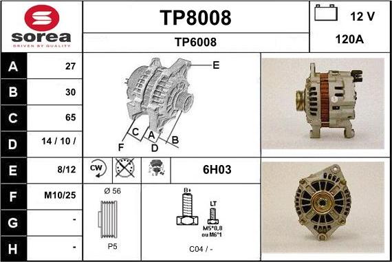 SNRA TP8008 - Генератор autospares.lv