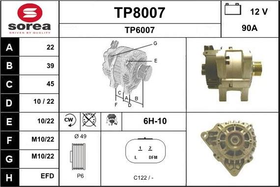 SNRA TP8007 - Генератор autospares.lv