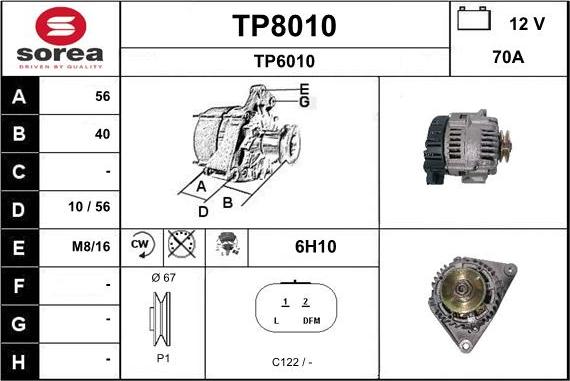 SNRA TP8010 - Генератор autospares.lv