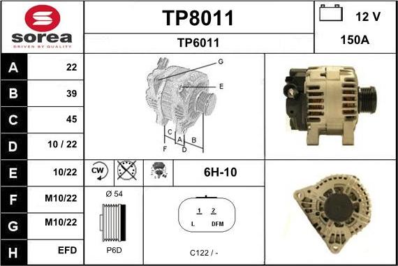 SNRA TP8011 - Генератор autospares.lv