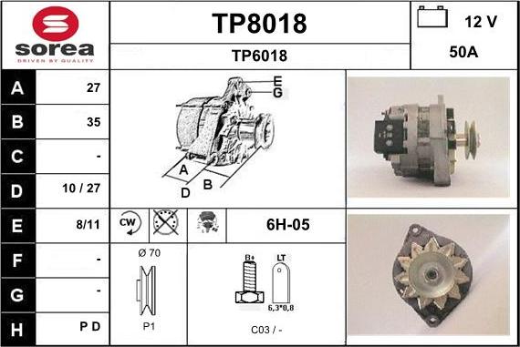 SNRA TP8018 - Генератор autospares.lv