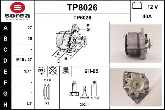 SNRA TP8026 - Генератор autospares.lv