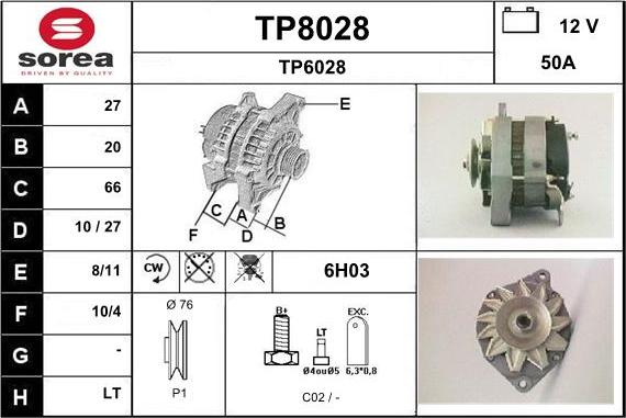 SNRA TP8028 - Генератор autospares.lv