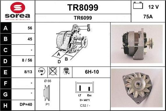 SNRA TR8099 - Генератор autospares.lv