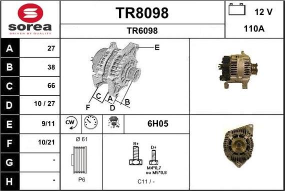 SNRA TR8098 - Генератор autospares.lv