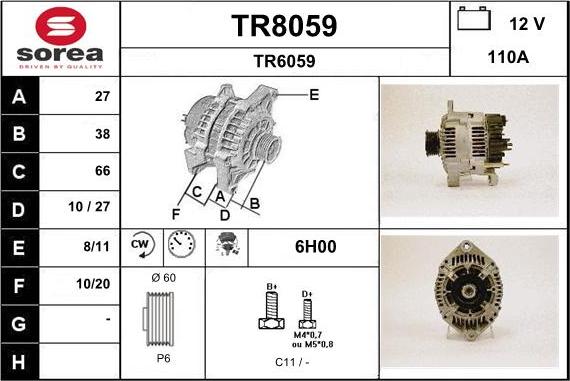 SNRA TR8059 - Генератор autospares.lv