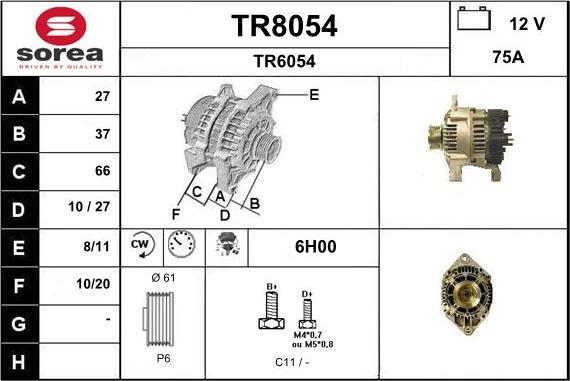 SNRA TR8054 - Генератор autospares.lv